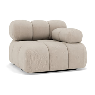 Ruby - module d'assise droit en velours texturé - Beige