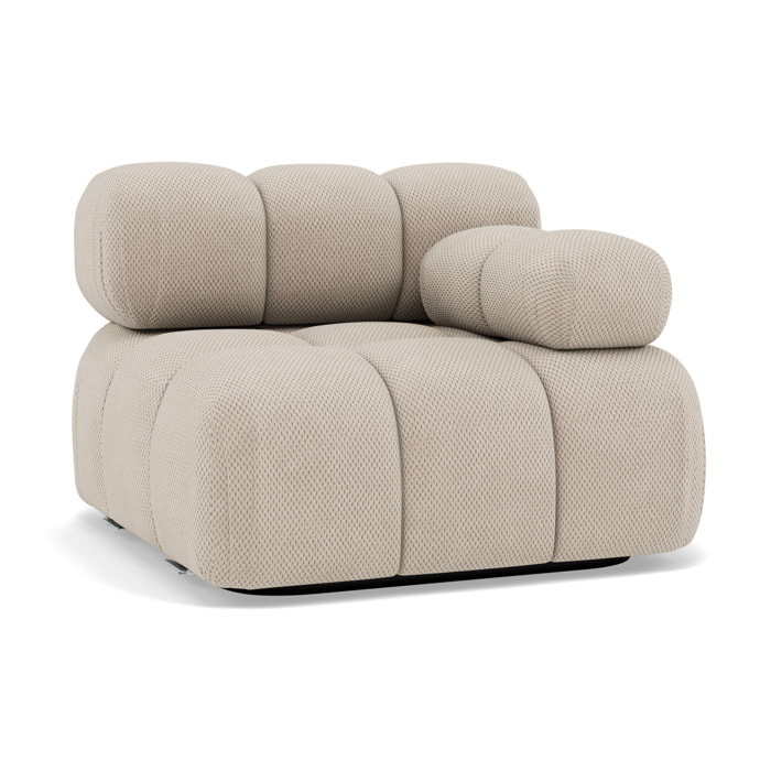 Ruby - module d'assise droit en velours texturé - Beige