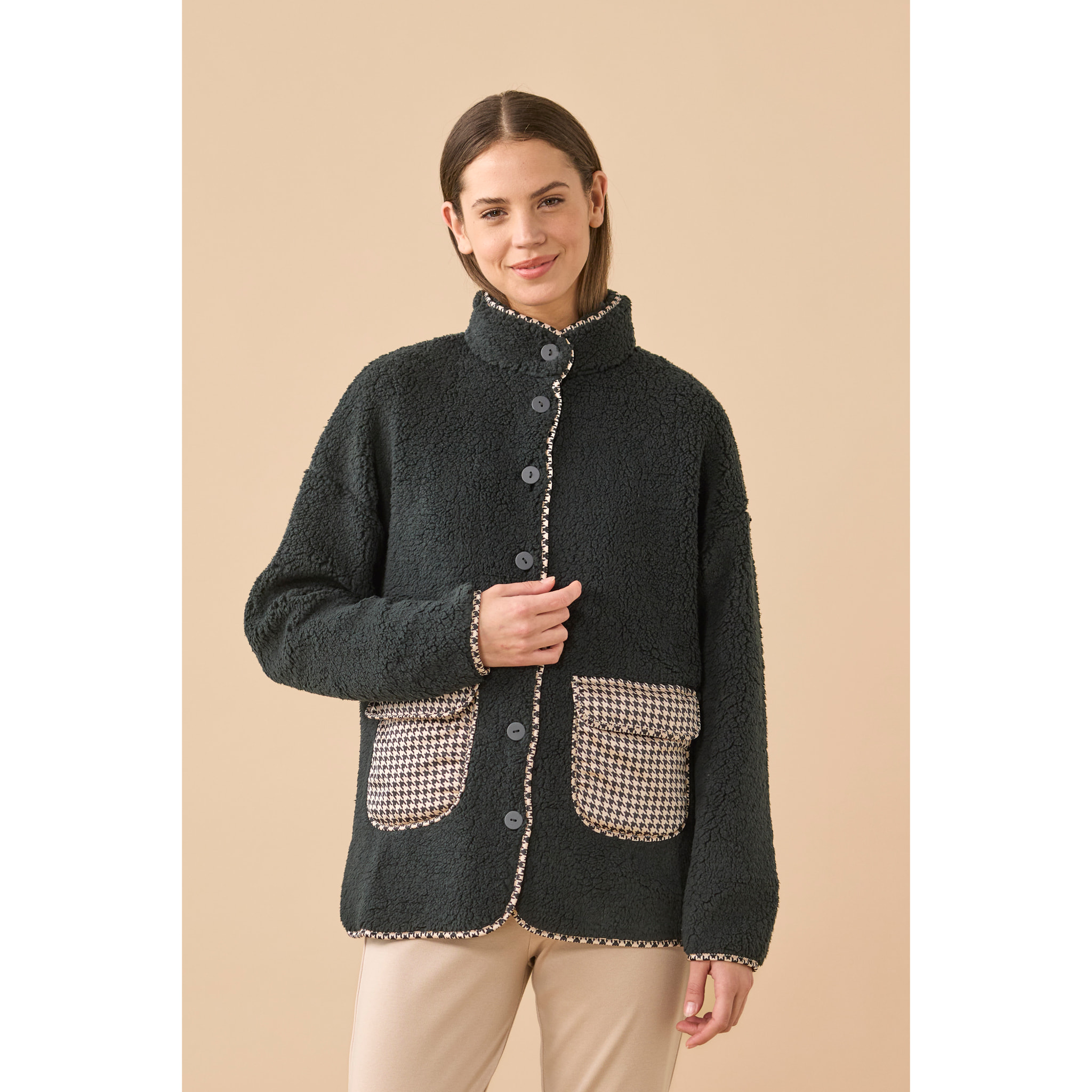 Giacca donna double face in eco-agnellino articolo sheepy Noidinotte