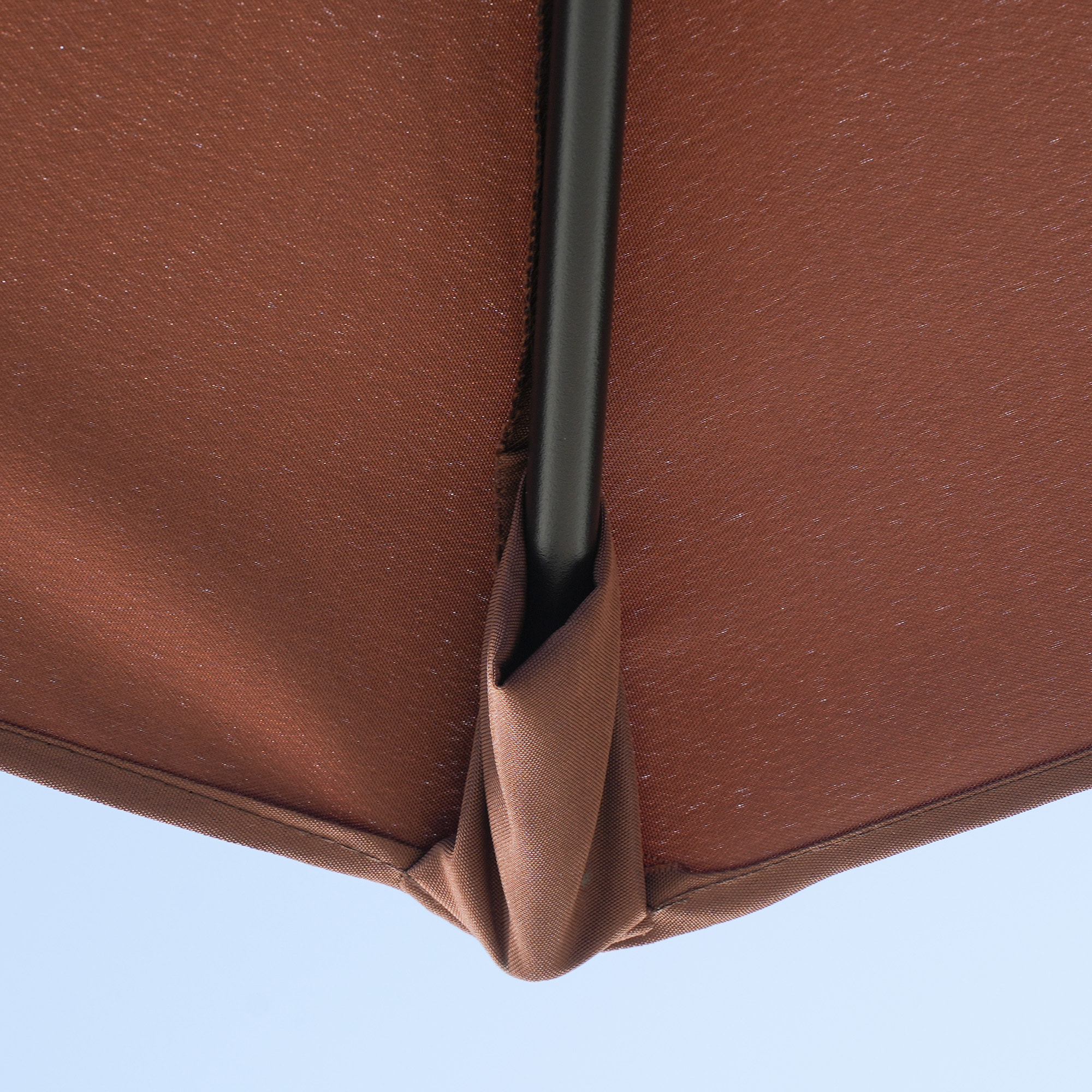 Sombrilla de Pared de Jardín 200x190x240 cm Parasol de Terraza con Manivela Poste de Acero y Base Cruzada Anti-UV para Terraza Balcón Café