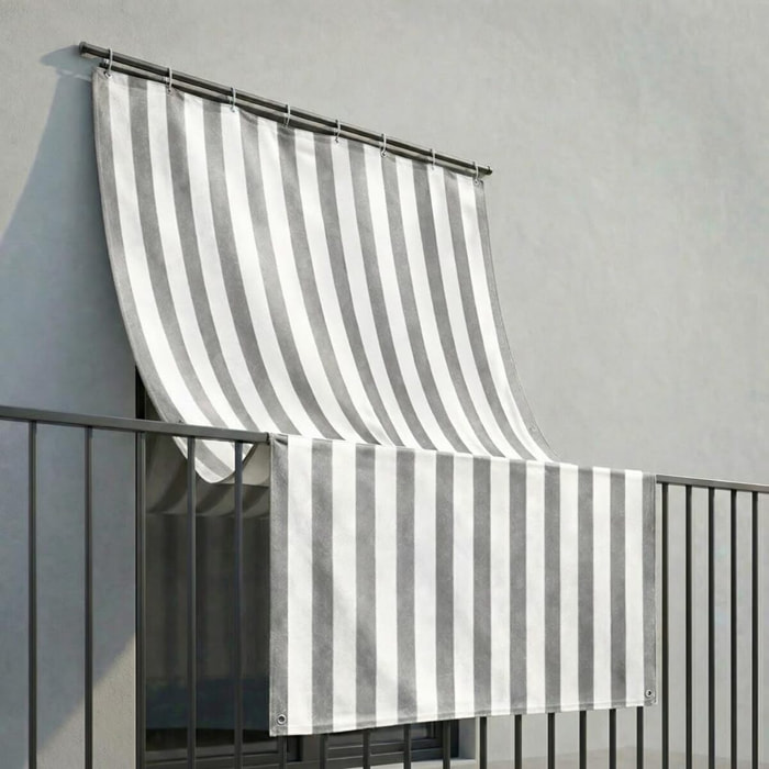 Tenda da sole a caduta impermeabile per balconi e verande con occhielli, telo parasole resistente a pioggia e raggi UV, riduce calore e luce, aumenta privacy, facile installazione, tessuto in poliestere durevole, ideale per esterno e protezione arredi