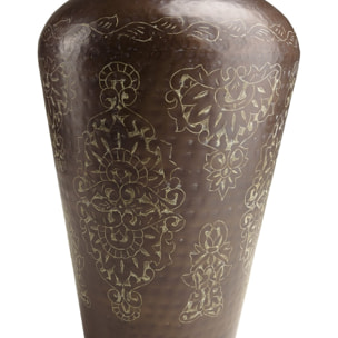 HONORE - Vase aluminium 35x70cm couleur cuivre foncé patine antique