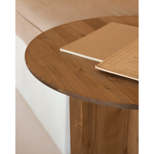Table d’appoint en bois massif teinte chêne foncé de 50x45cm Hauteur: 50 Longueur: 45 Largeur: 45
