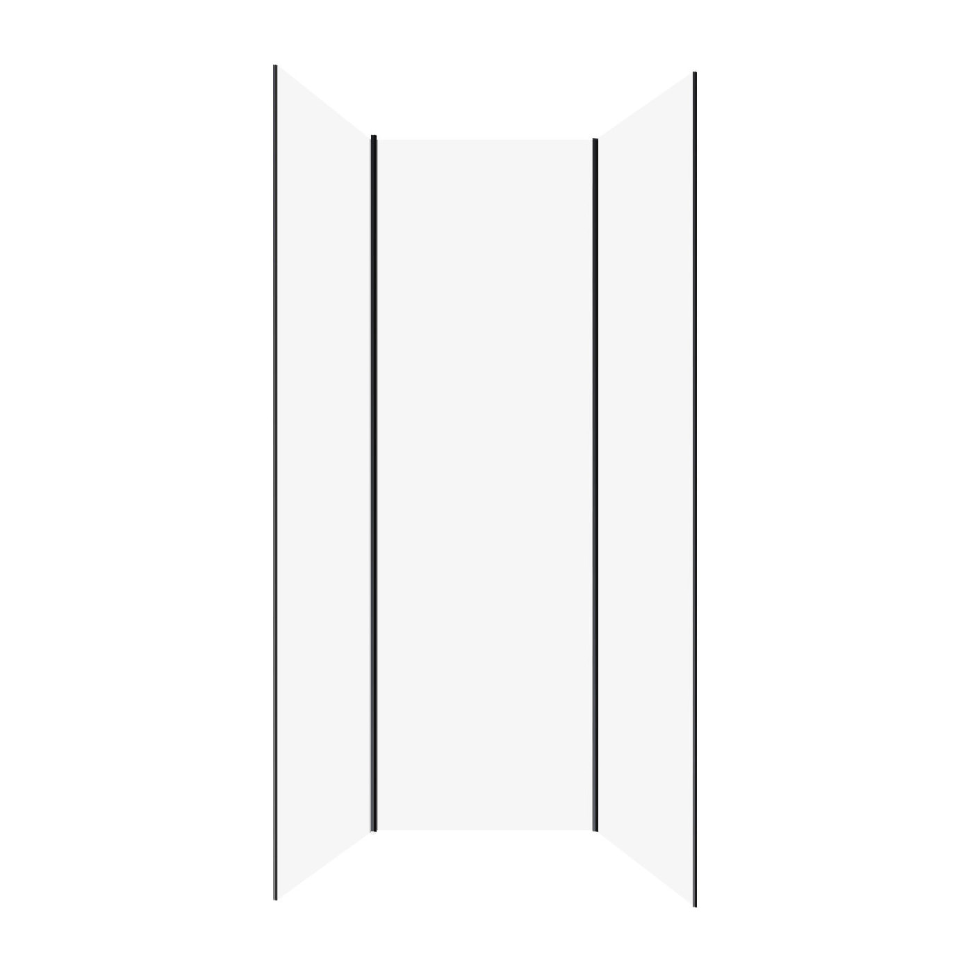 Pack de 3 Panneaux Muraux Aluminium Blanc 80x210 cm avec Profilés Noirs - WALL'IT