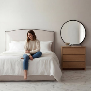 Commode Nairobi -panneau en tôle naturelle et panneau stratifié technique-couleur chêne naturel 80 x 80 x 45 cm