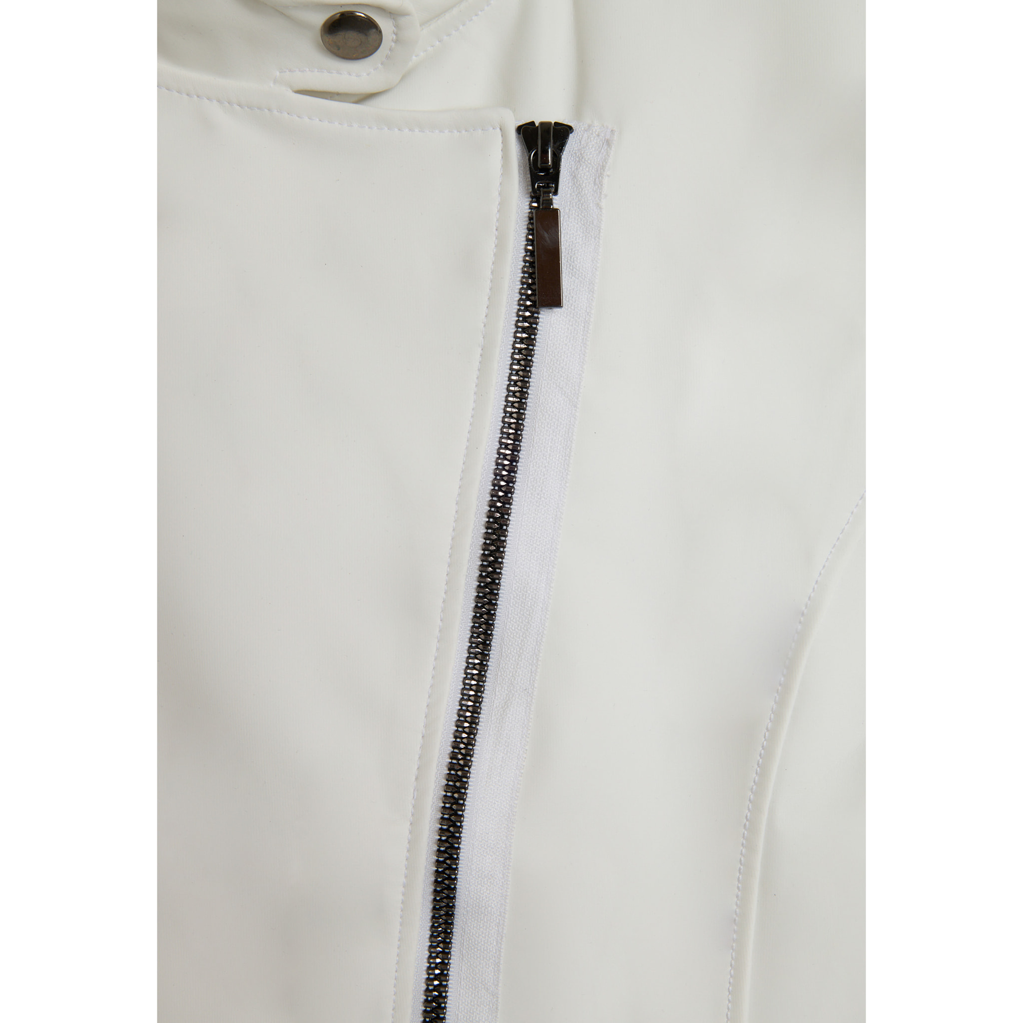 Giacca chiodo da donna in tessuto coated effetto pelle