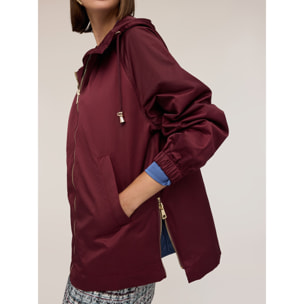 Motivi - Parka in misto cotone con cappuccio - Bordeaux
