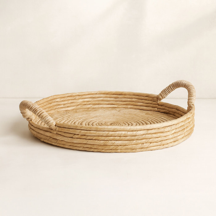 Plateau en abaca avec poignées 48cm DOUNIA
