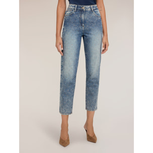 Motivi - Jeans regular mum fit con strass - Azzurro