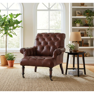 Sillón de Piel 92 Cm Estilo Clásico