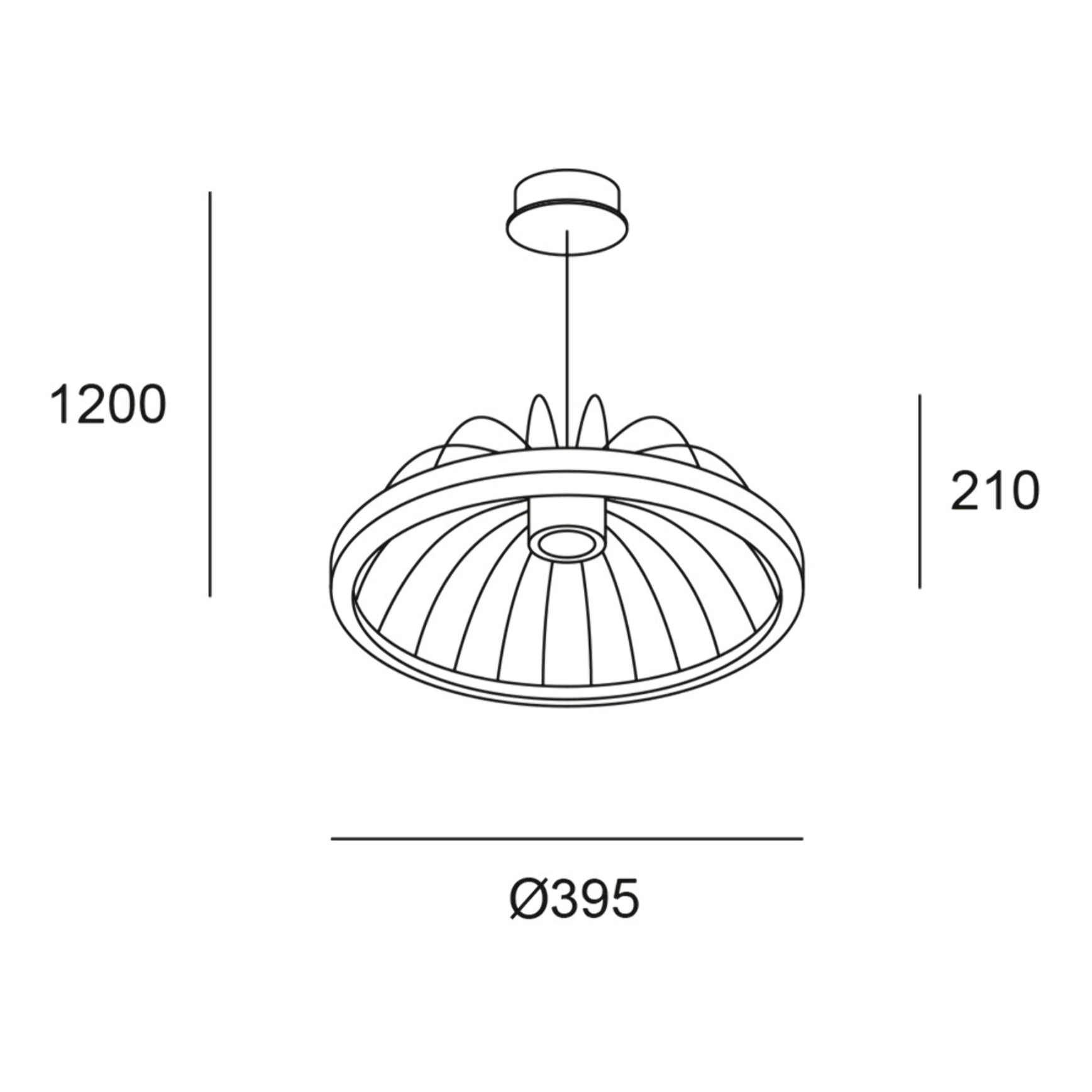 Forlight Colgante Cercle LED E27 39W Blanco Neutro - 4000K Negro para Interior de Techo en Comedor, Salón, Cocina