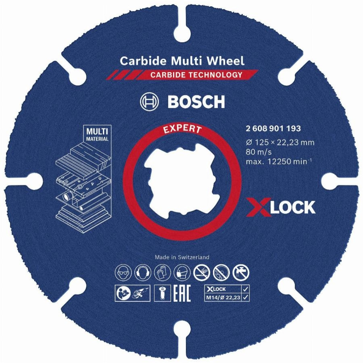 Disque carbure X-Lock Multiwheel Expert BOSCH 125 mm - 2608901193