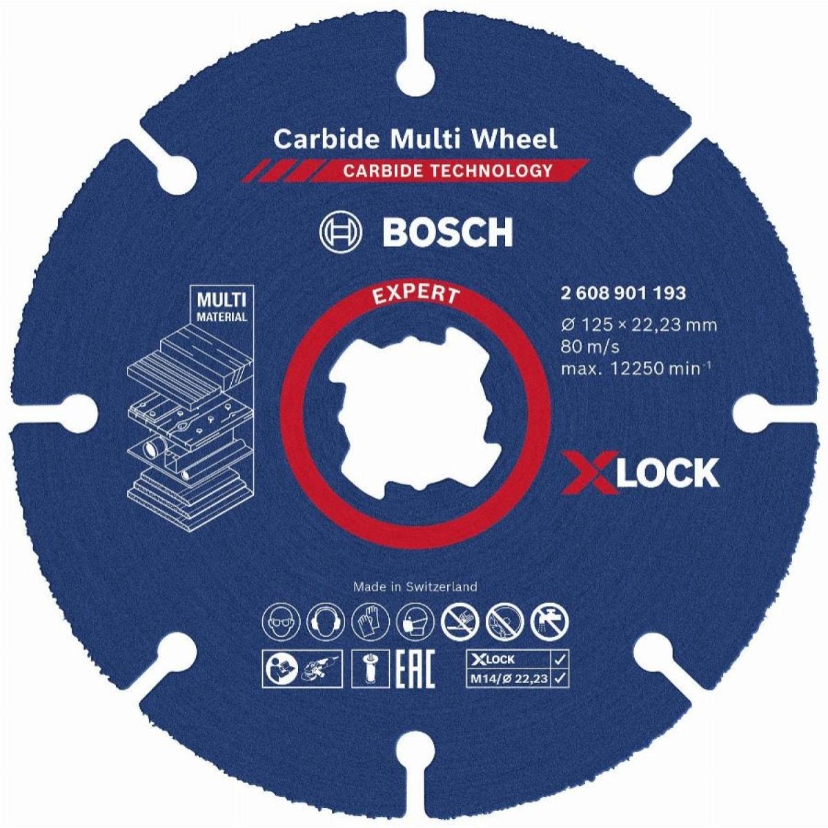 Disque carbure X-Lock Multiwheel Expert BOSCH 125 mm - 2608901193