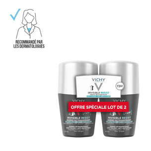 Lot*2 Vichy Homme Dermo-détranspirant Invisible Protect 72h 50ml