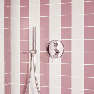 Pommeau de douche VILLEROY & BOCH Verve Showers Stick + Flexible de douche Universal Showers 160 cm Chromé