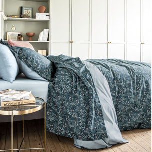 Housse de couette imprimée en percale de coton, ODE NOCTURNE, Vert