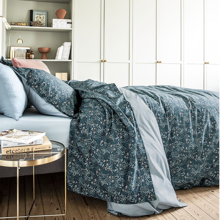 Housse de couette imprimée en percale de coton, ODE NOCTURNE, Vert