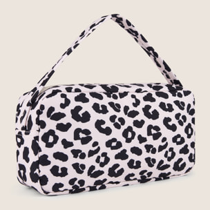 Borsa a spalla leopardata in poliestere con logo FREDDY