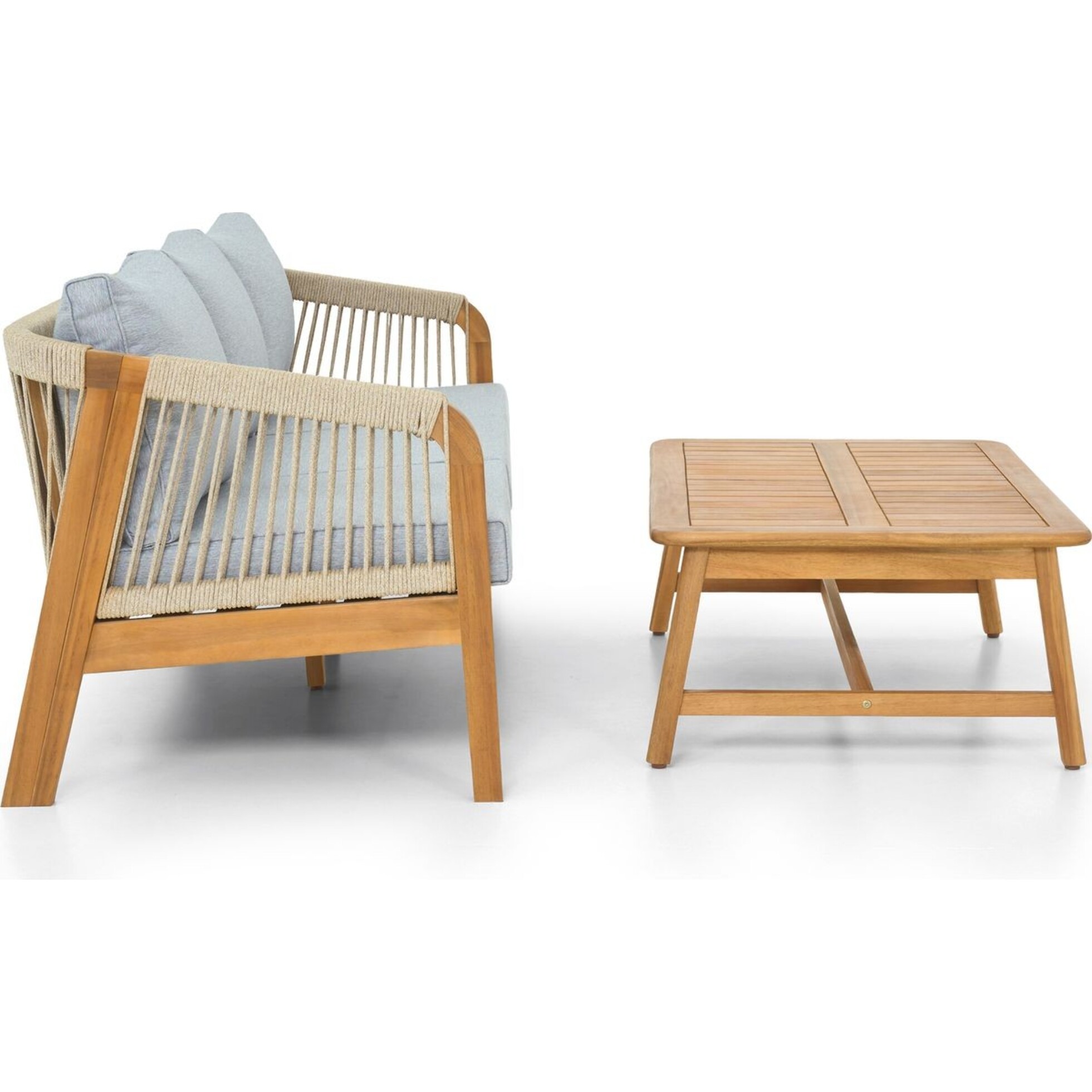 Salon de jardin 3 places en bois FSC - SYMI