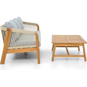 Salon de jardin 3 places en bois FSC - SYMI