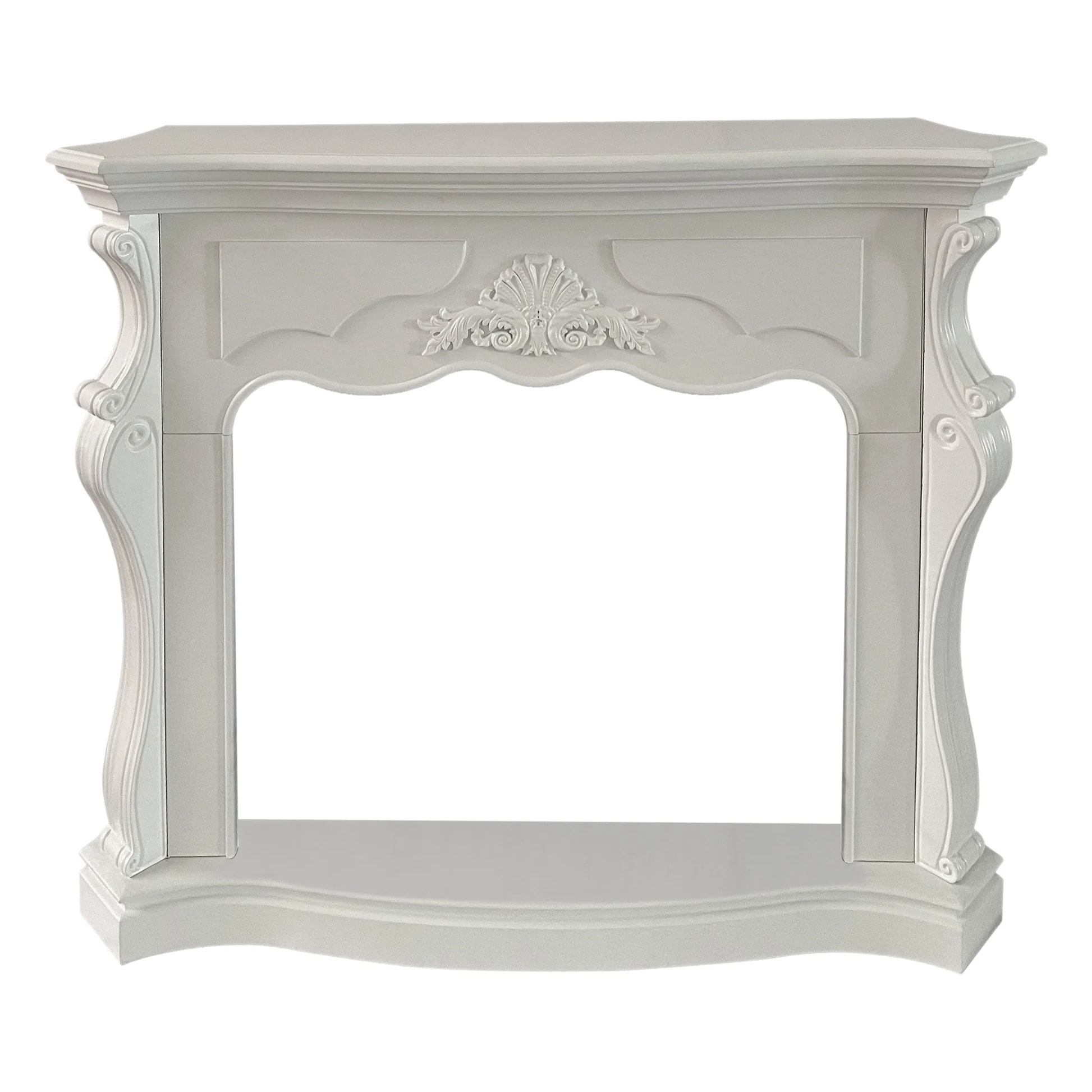 Parigi - Cornice per Camino 123x100x39 cm Rivestimento Decorativo in Legno MDF Bianco