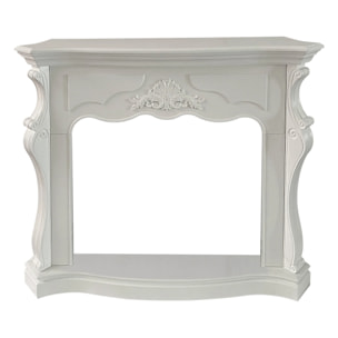 Parigi - Cornice per Camino 123x100x39 cm Rivestimento Decorativo in Legno MDF Bianco