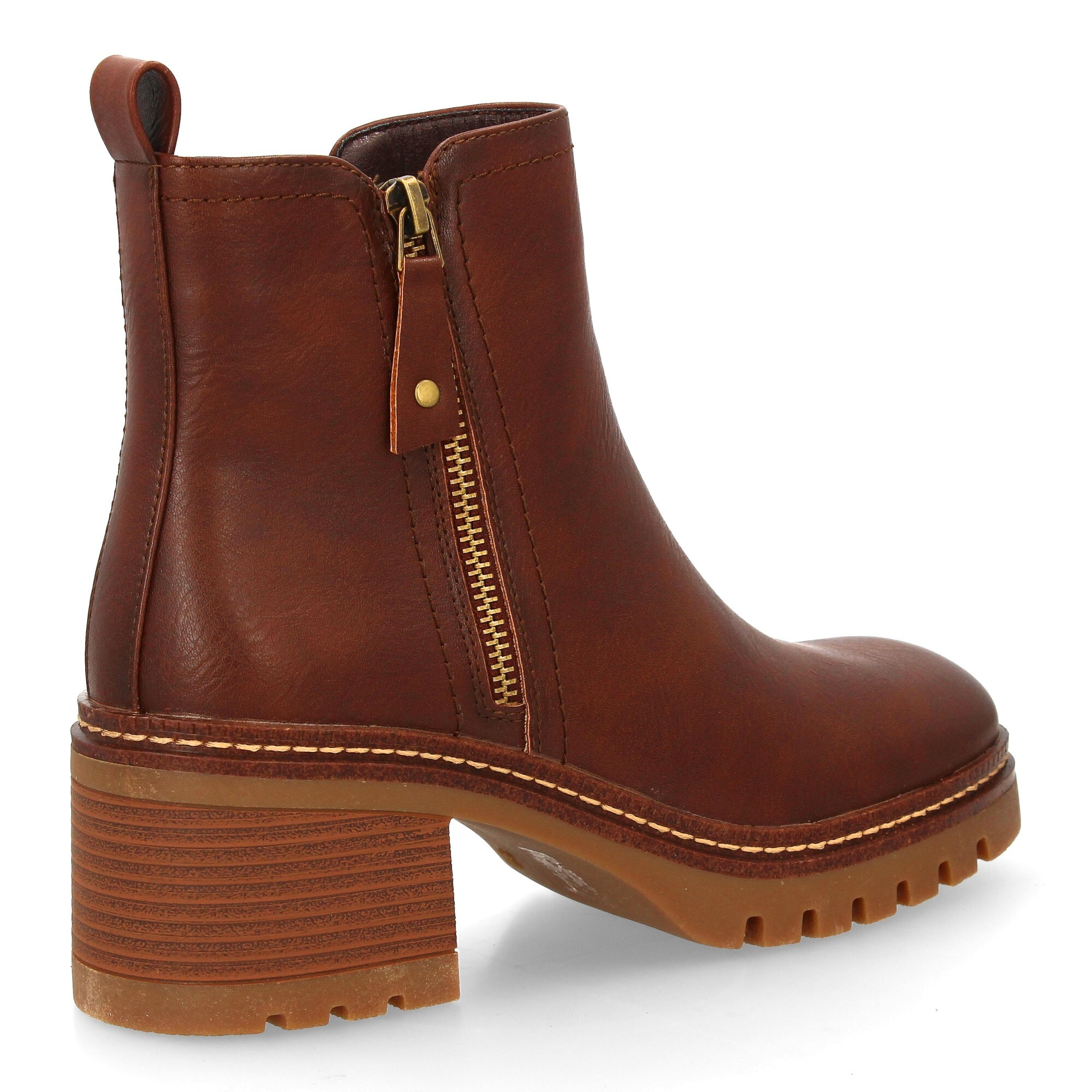 Botín mujer con tacón y cremallera