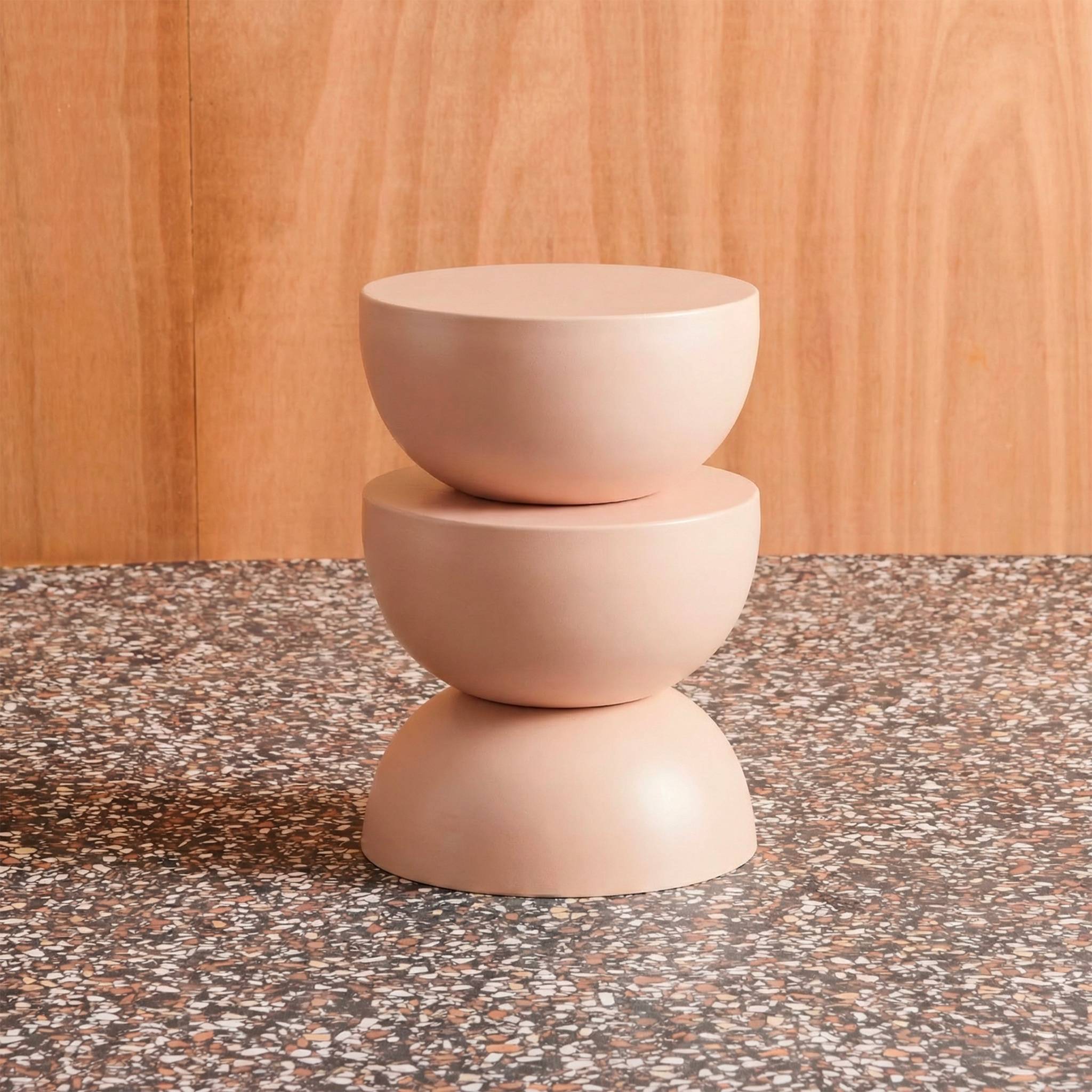 Table d'appoint, bout de canapé, table de chevet métal Ø32 x H46,5cm COUMBA