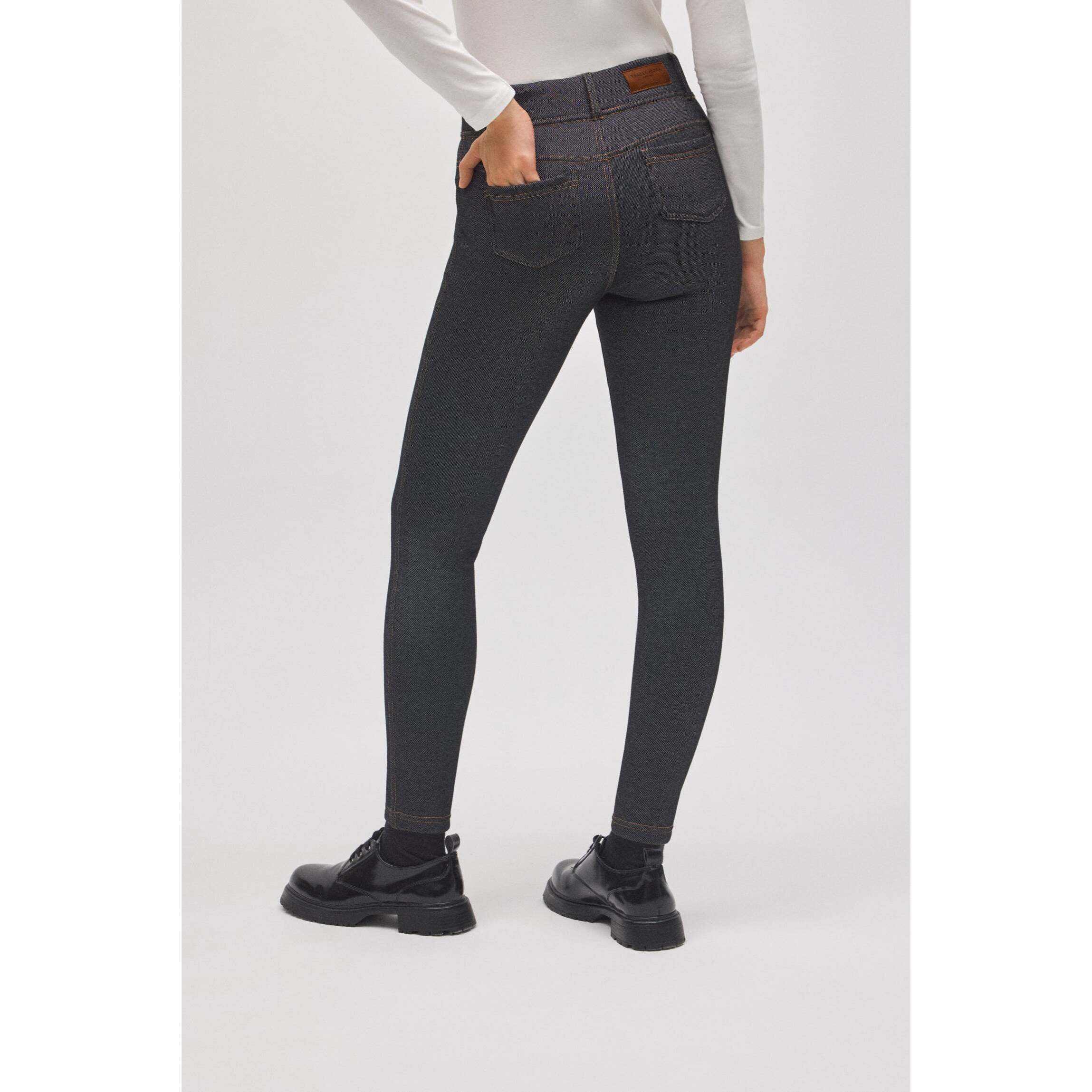 Leggings termici in denim attillato nero