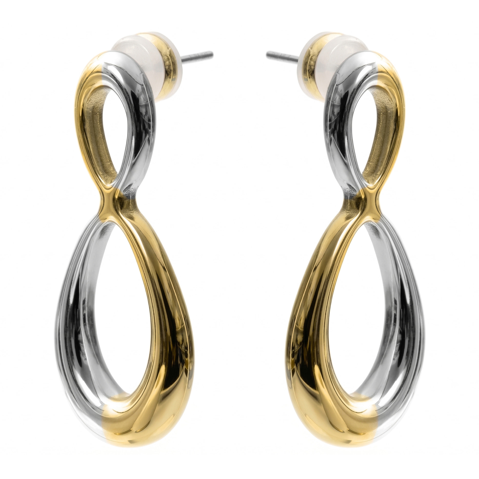 Pendientes Slanlu acabado oro 18k y plata