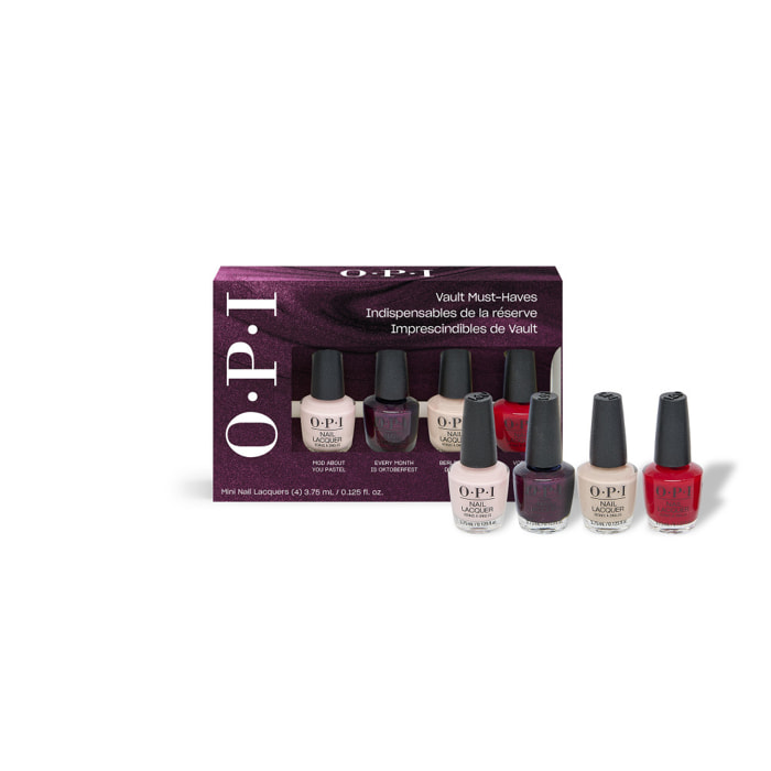 OPI Nail Lacquer - Coffret de 4 minis vernis à ongles (3,75 ml) - Vernis à ongles tenue jusqu'à 7 jours - 15ml Ce coffret conti