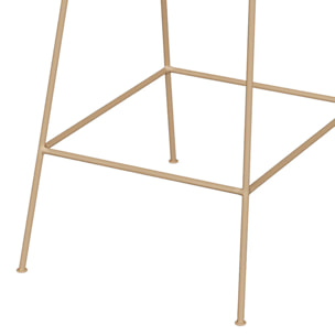 Chaise de bar en rotin, coussin en tissu et pieds en métal beige 71 cm - Chiloé