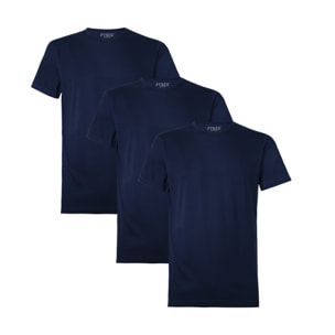 T-Shirt Uomo Pyrex Cotone Bielastico Art. PG30 Conf. 3 pz Girocollo Blu
