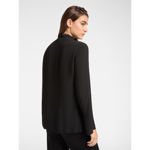 Elena Mirò - Blusa con fusciacca e borchie piatte - Nero