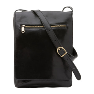 Borsa a tracolla uomo Made in Italy - Modello Aether Prime - Vera pelle - 24.0 x 30.0 x 4.0 cm