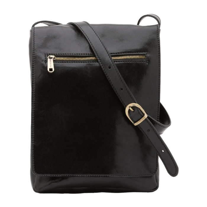 Borsa a tracolla uomo Made in Italy - Modello Aether Prime - Vera pelle - 24.0 x 30.0 x 4.0 cm