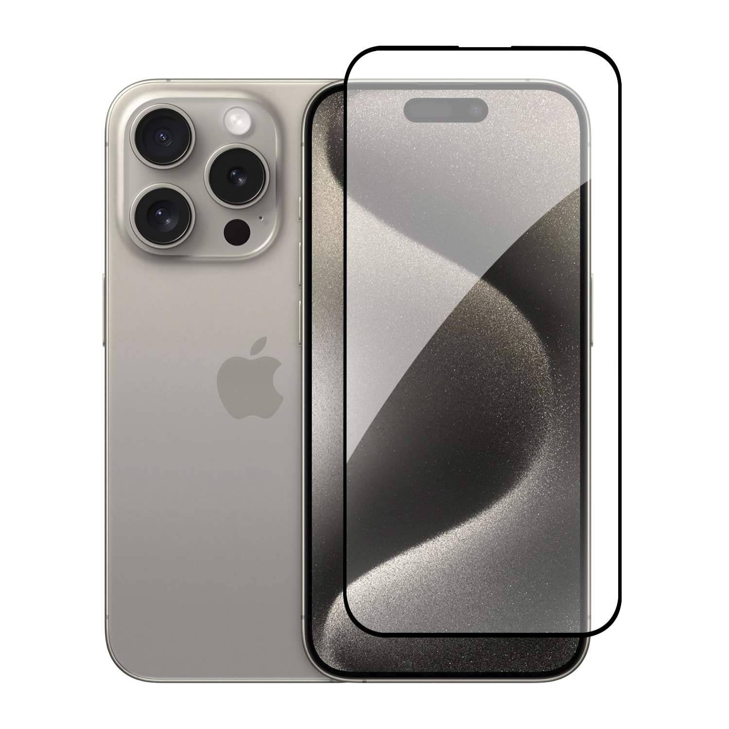 DAM Proteggi schermo in vetro temperato  a copertura totale per iPhone 15 Pro 6,55x0,06x14,15 cm. Colore trasparente