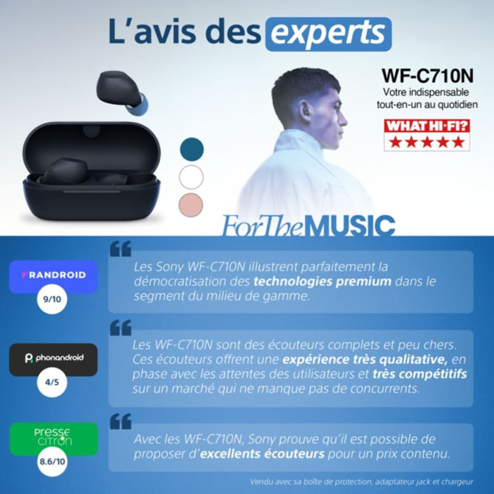 Ecouteurs SONY WF-C710N Blanc