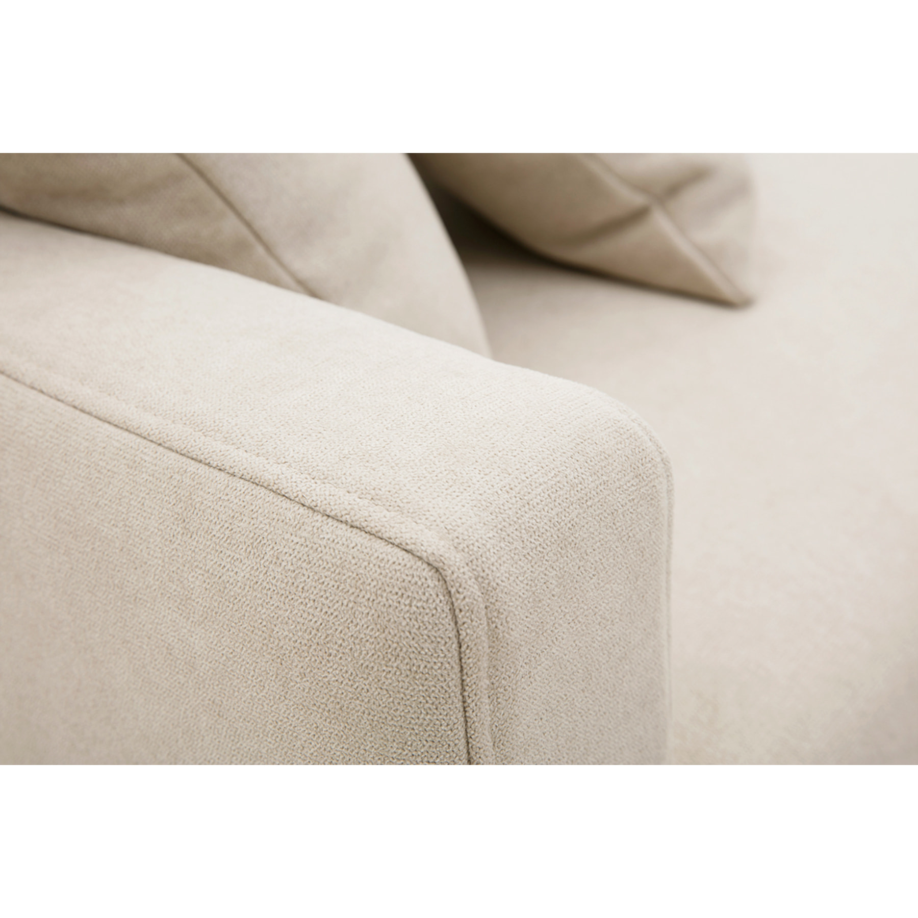 Canapé 3 places en tissu beige et bois clair MUNIK