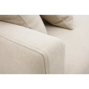Canapé 3 places en tissu beige et bois clair MUNIK