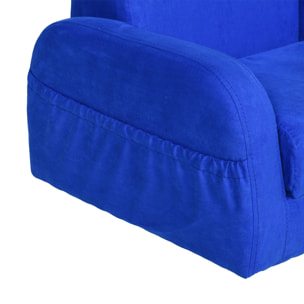 Sillón para Niños de 3 Años Sofá Transformable Diseño 2 en 1 Cama Infantil Plegable de 2 Posiciones con Reposabrazos Asiento Ancho Acolchado 47x45x38 cm Azul