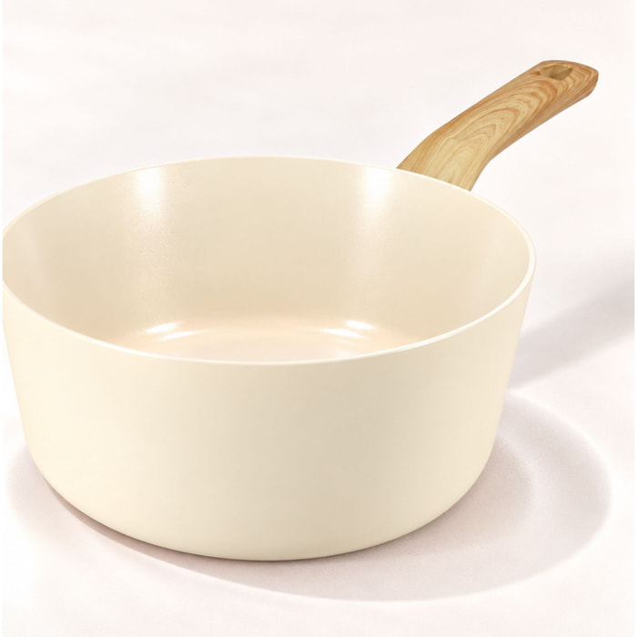 Casserole 20cm avec revêtement céramique crème - tous feux COLORAMA