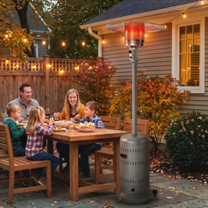 Parasol chauffant gaz portable réglable 13 kW gris