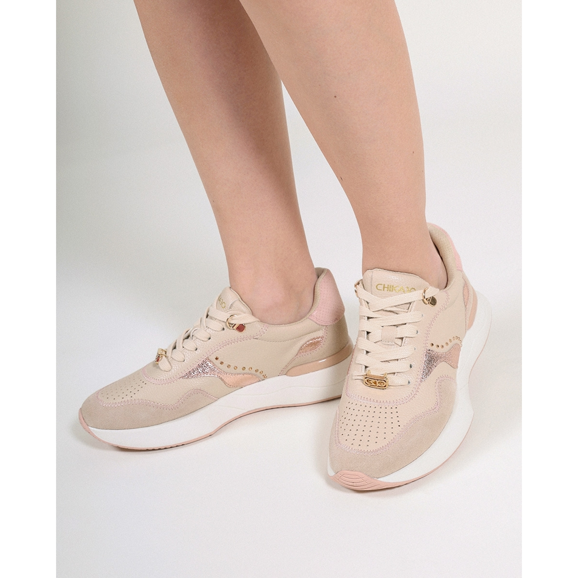 Deportivos de Serraje - Rosa - Tacón: 3 cm