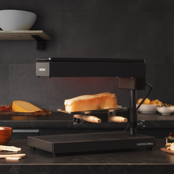 Cecotec Raclette traditionnelle Cheese&Grill 6000 Black. Puissance de 600W, Fonc