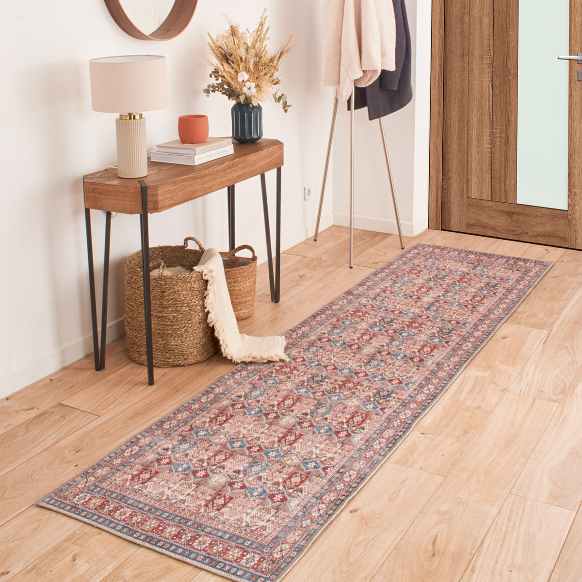 Carry - tapis vintage à motif persan lavable en machine à 30°c, multicolore