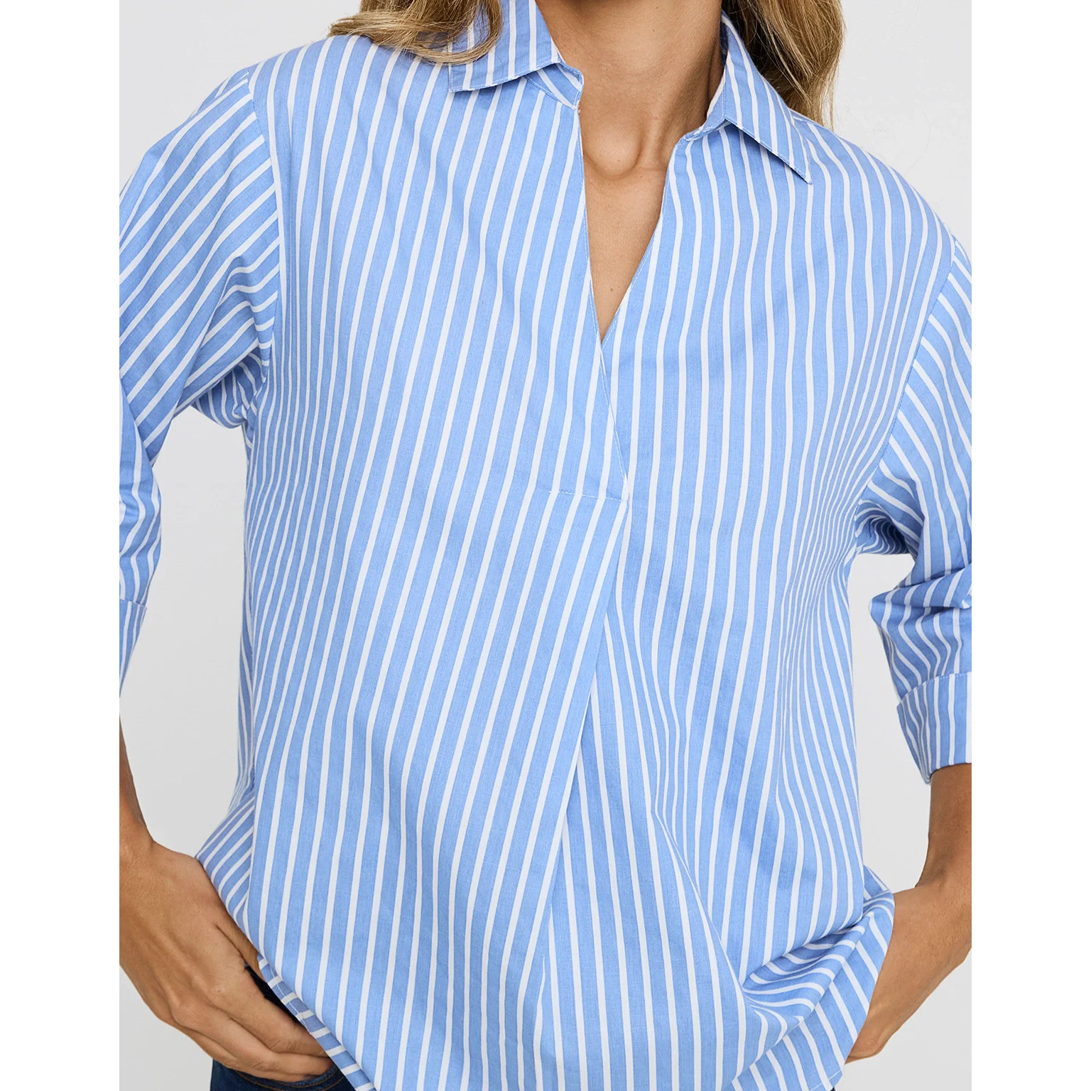 Camisa Oversize Azul Rayas - Lospine