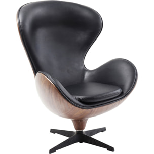 Fauteuil pivotant Lounge noyer Kare Design