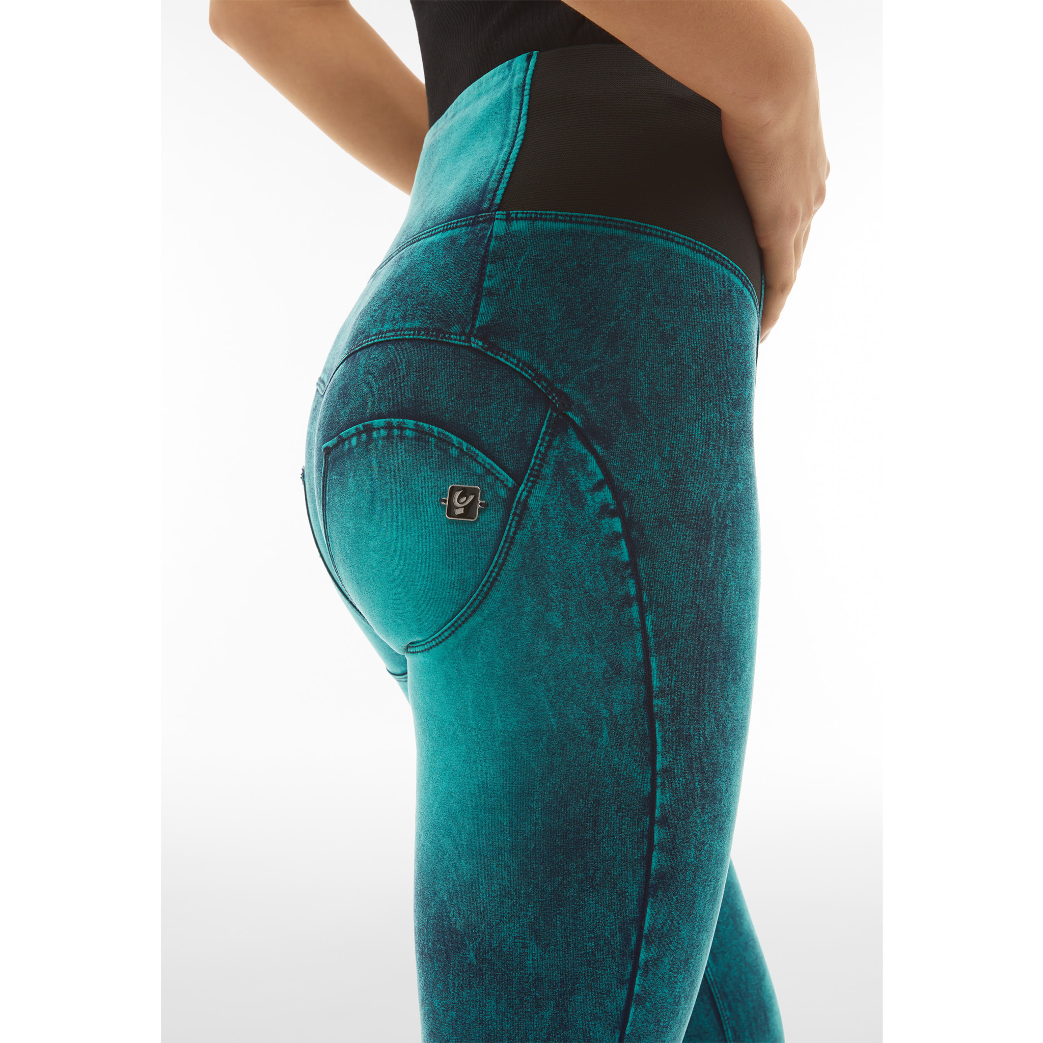 Jeggings push up WR.UP® vita alta tessuto effetto marble