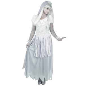 Costume Halloween Donna Sposa Fantasma Ghost Bride Taglia 36-38